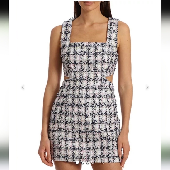 Nwt AVEC LES FILLES TWEED MINI DRESS CUTOUT GOSSIP GIRL Revolve Luxury Y2k - Picture 1 of 16